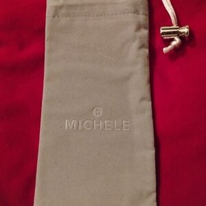 Michele Grey Watch Dust Bag with Drawstring